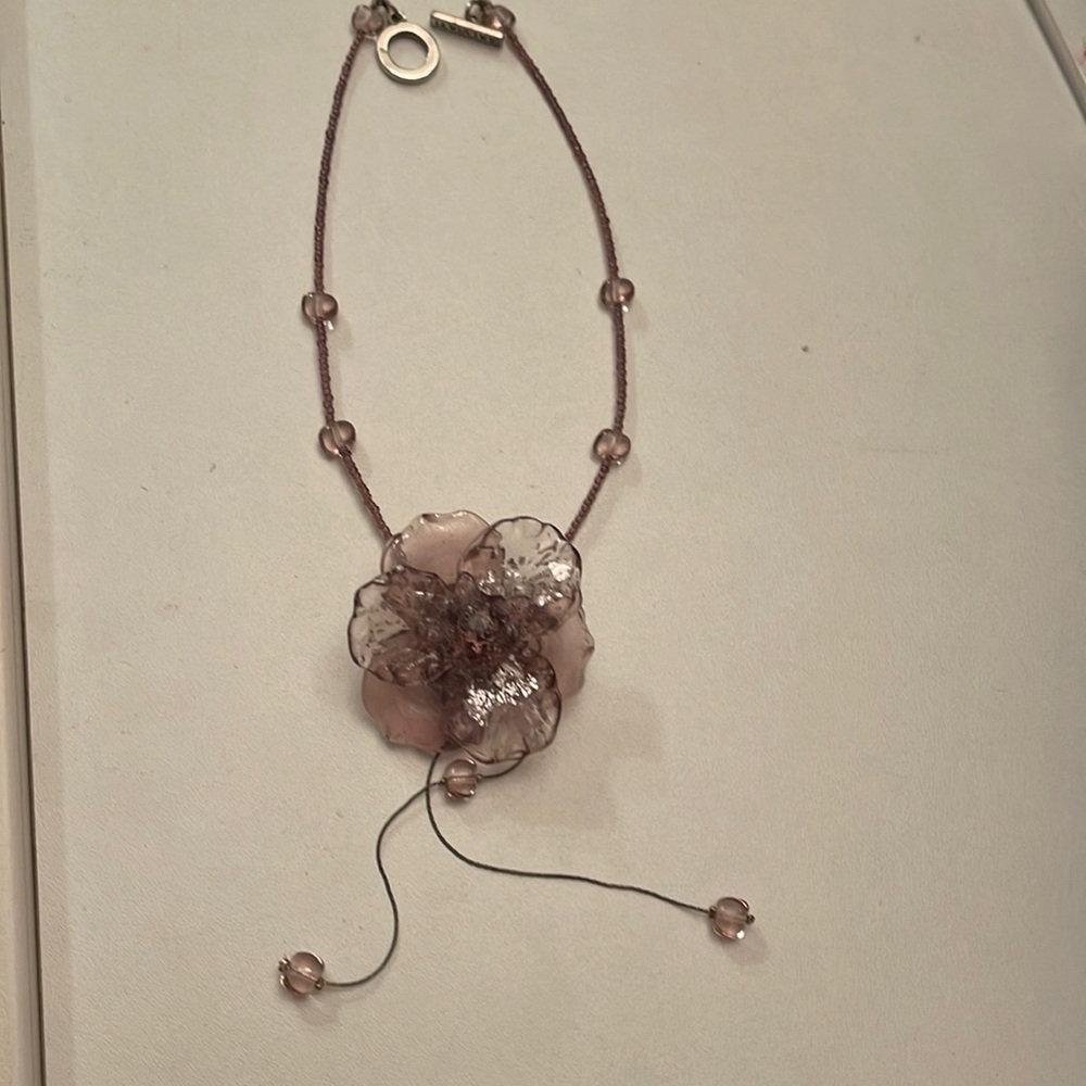 Salviati cristal needed flower necklace 16” length